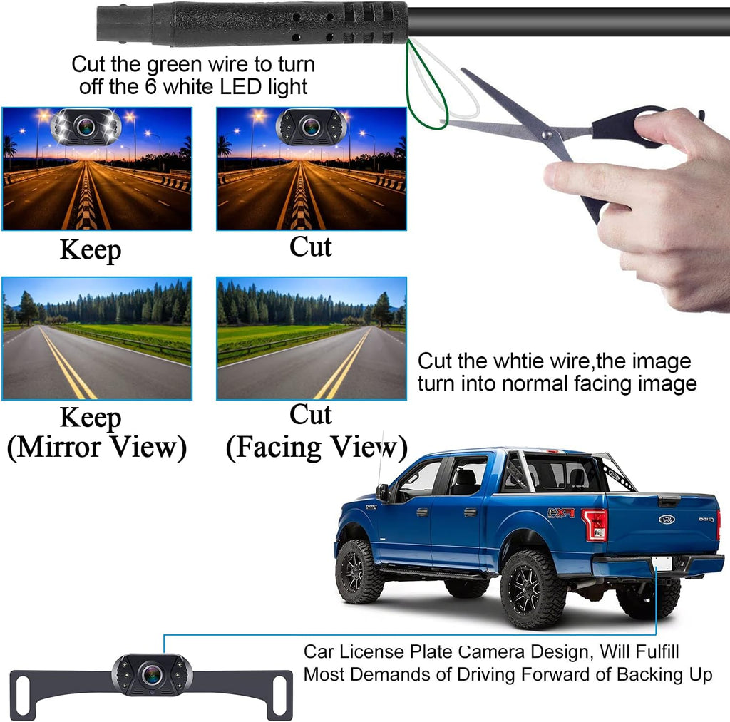 HD 1080P Wired Backup Camera with Monitor Kit J4132