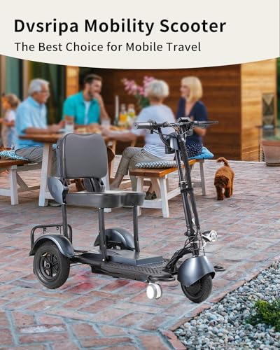 Black 3 Wheel Lightweight Folding Mobility Scooter X96859