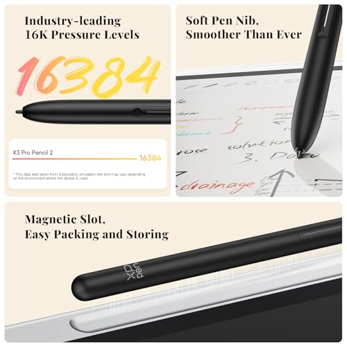 3 in 1 Color Digital Notebook 10.95'' Paper Note Taking Tablet with 16384 Pressure Levels Battery-Free Pencil 2 Magnetic Folio 6+128GB Z782