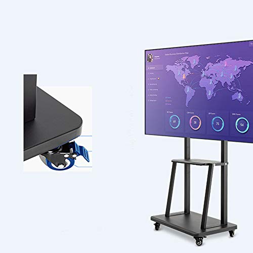 TV Floor Mount Height Adjustable TV Stand with Shelf and Wheels Q1394
