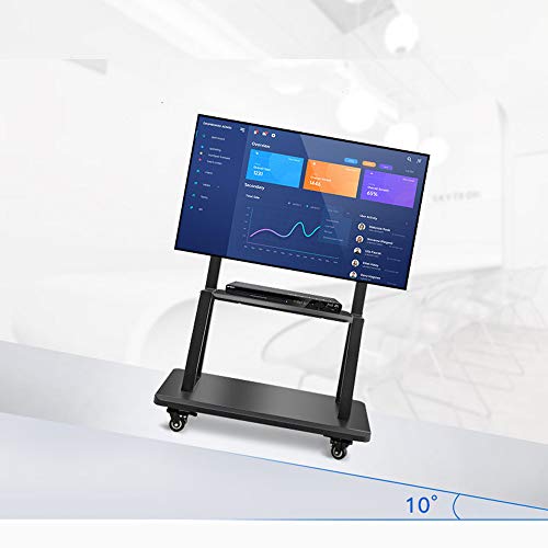 TV Floor Mount Height Adjustable TV Stand with Shelf and Wheels Q1394