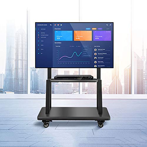 TV Floor Mount Height Adjustable TV Stand with Shelf and Wheels Q1394