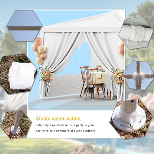 Black 10x30 Heavy Duty Party Tent with 8 Removable Sidewalls B40258