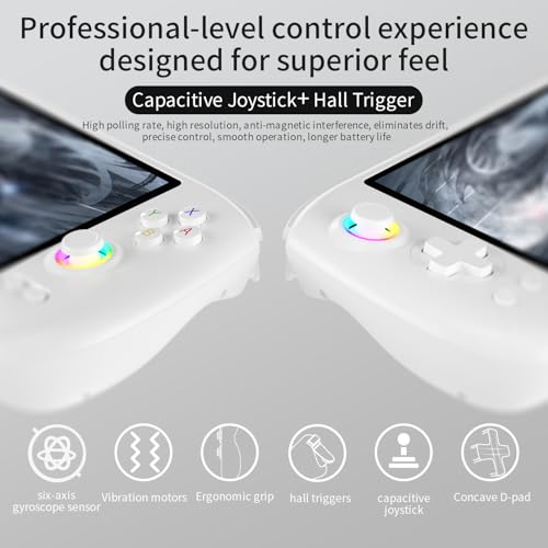Handheld Retro Gaming Console 5.48” AMOLED Display Android 14 8K TV Output Portable Video Game Console White 512G F9048
