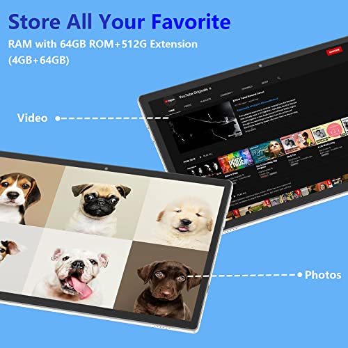 10 Inch 18GB RAM+128GB ROM 2TB Expandable Tablet PC with Keyboard Case Mouse Stylus O612727