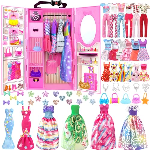 82PCS Doll Clothes and Accessories with Closet for 11.5 Inch Doll G180