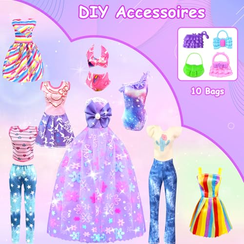 82PCS Doll Clothes and Accessories with Closet for 11.5 Inch Doll G180