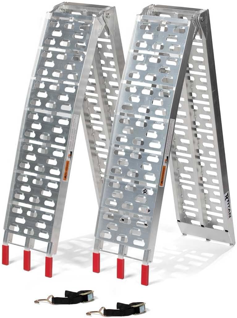 Aluminum Plate Top Ramp 7.5 Ft Pair 1,500 Capacity Loading Ramp J544