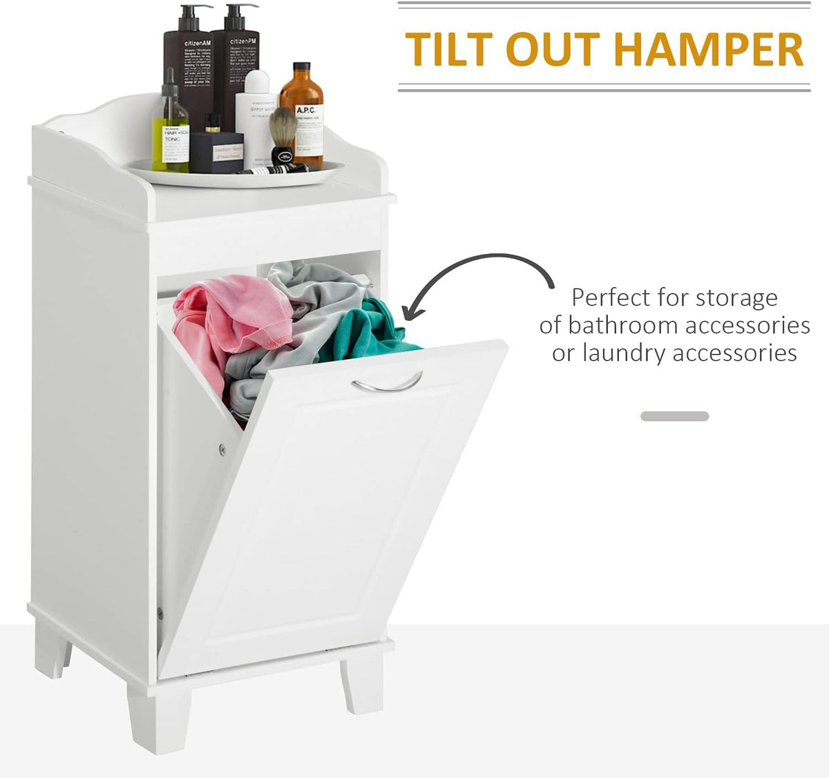 White Free Standing Laundry Hamper Z301
