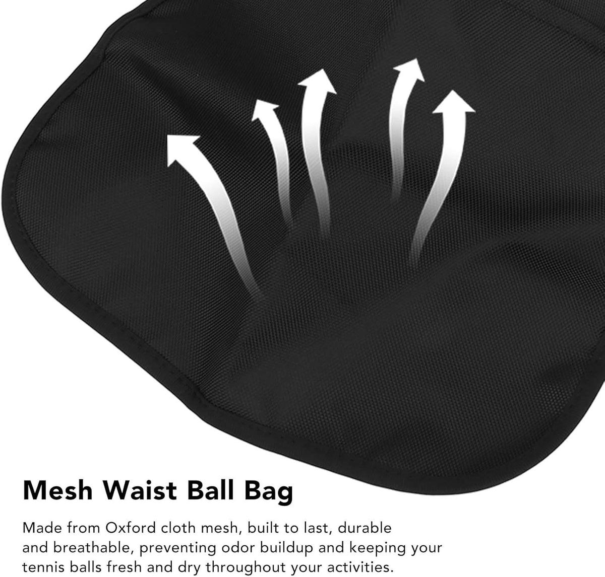 Black Oxford Cloth Waist Belt Bag Pouch U335440