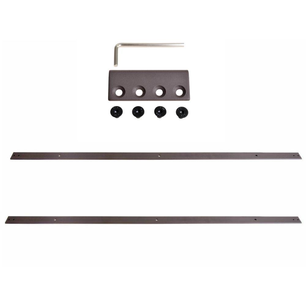 96 in. Antique Bronze Sliding Door Track and Hardware Set P391245