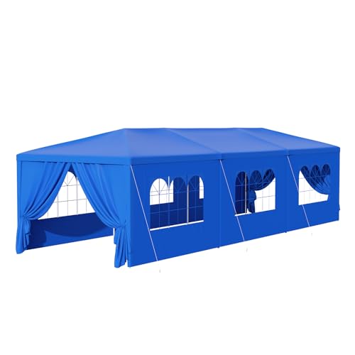 Black 10x30 Heavy Duty Party Tent with 8 Removable Sidewalls B40258