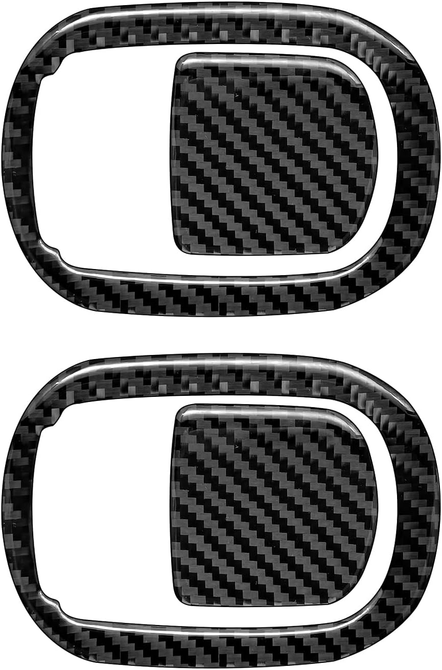 Black Carbon Fiber Seat Switch Panel Sticker 2PCS A728