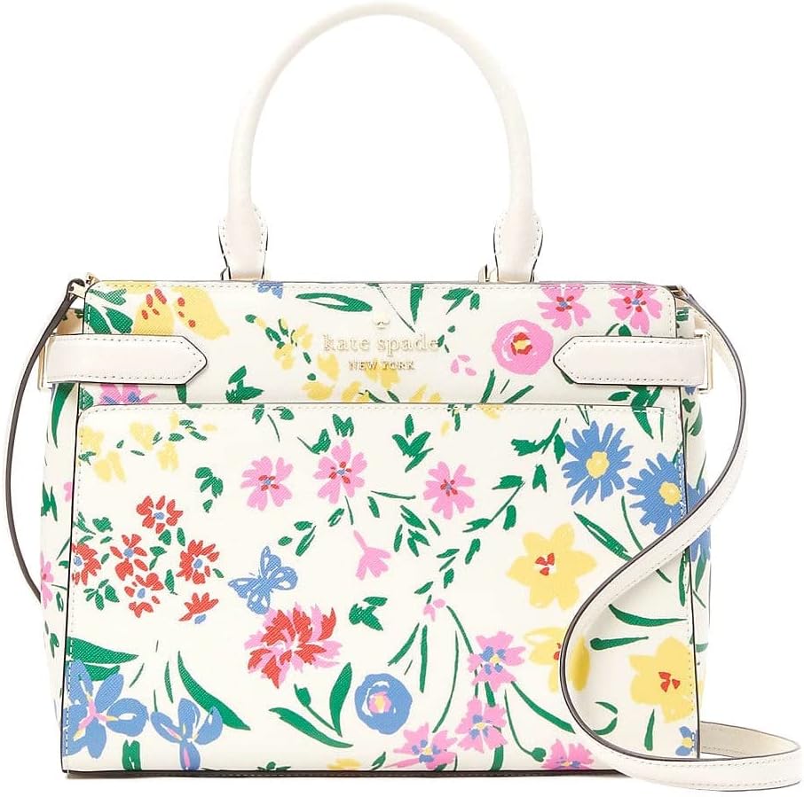 Cream Medium Top Zip Satchel Crossbody K485