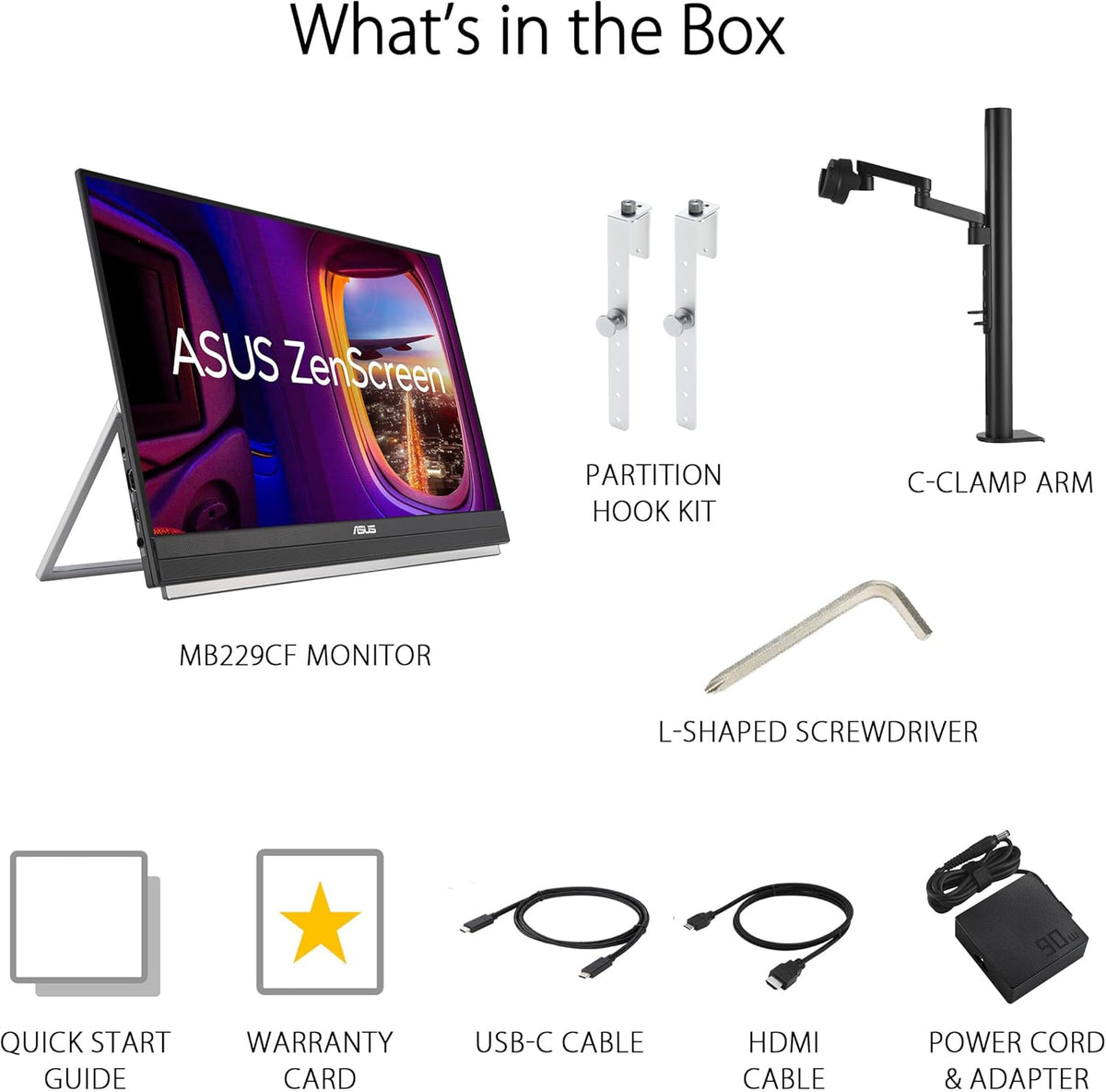22” 1080P Portable Monitor Full HD IPS 100Hz USB-C Q1691