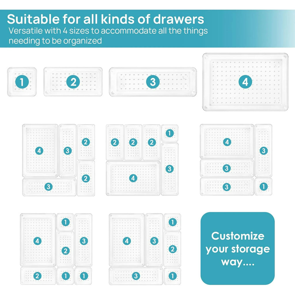 25 Transparent Plastic Drawers and Storage Boxes Z4611