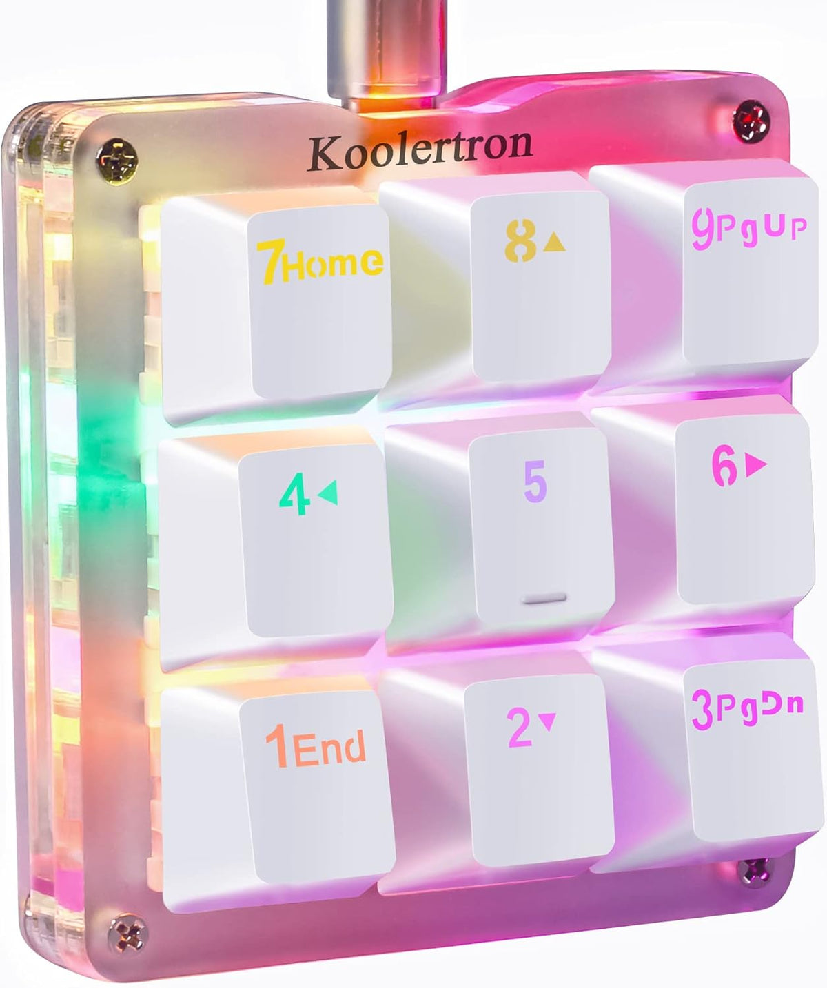 One Handed Mechanical Keyboard with RGB LED Backlit 9 Programmable Keys Blue Switches G111