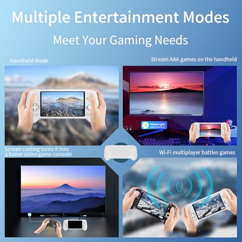 Handheld Retro Gaming Console 5.48” AMOLED Display Android 14 8K TV Output Portable Video Game Console White 512G F9048