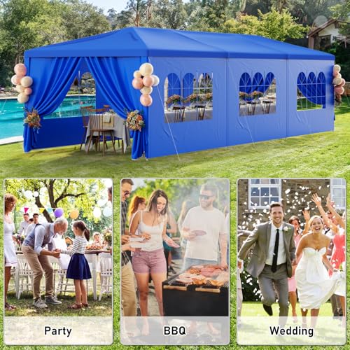 Black 10x30 Heavy Duty Party Tent with 8 Removable Sidewalls B40258