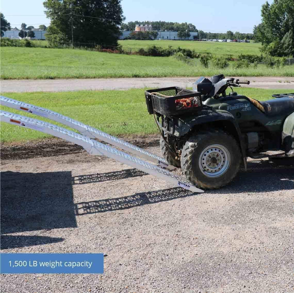Aluminum Plate Top Ramp 7.5 Ft Pair 1,500 Capacity Loading Ramp J544