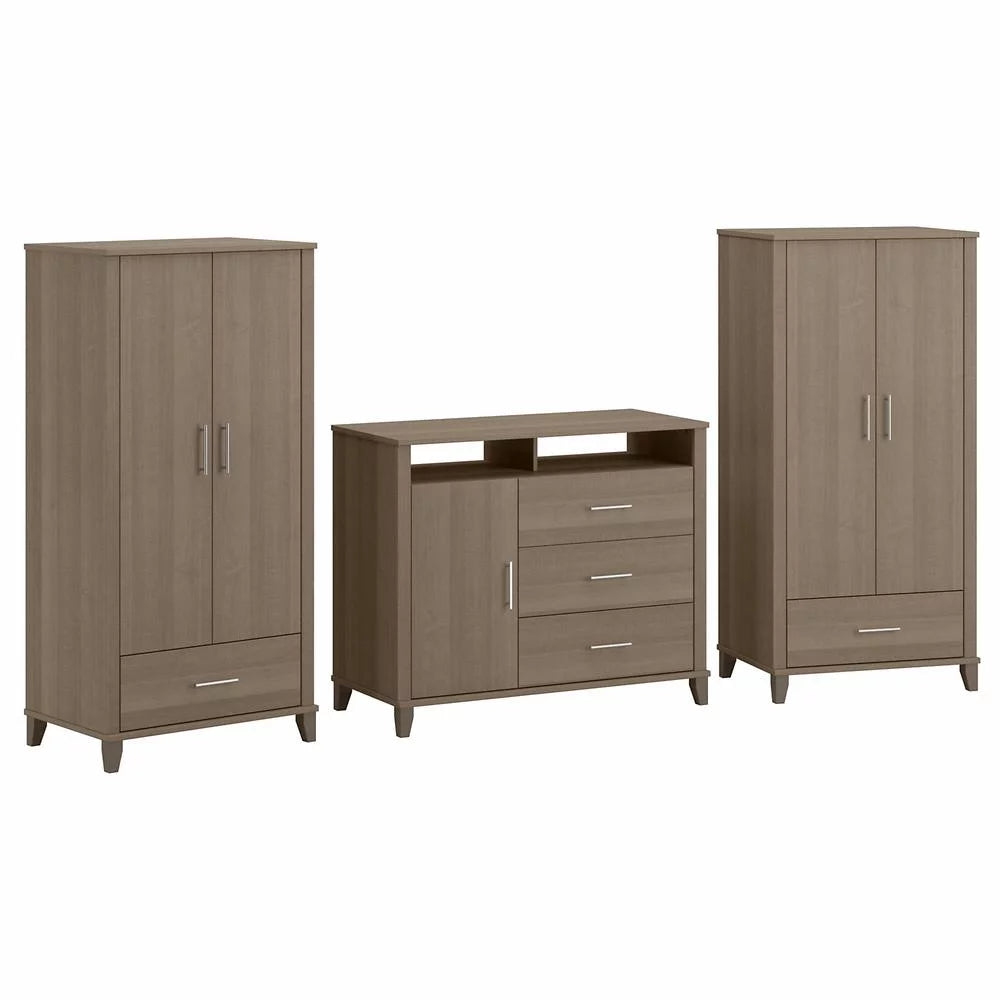 Ash Gray Engineered Wood Armoire Dresser TV Stand V267515
