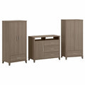 Ash Gray Engineered Wood Armoire Dresser TV Stand V267515