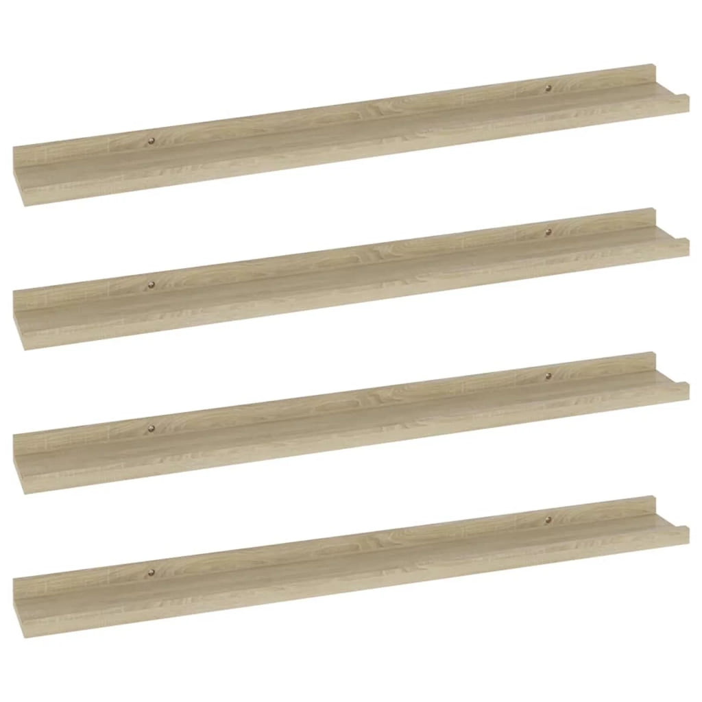 4 Piece MDF Floating Shelves Sonoma Oak F676
