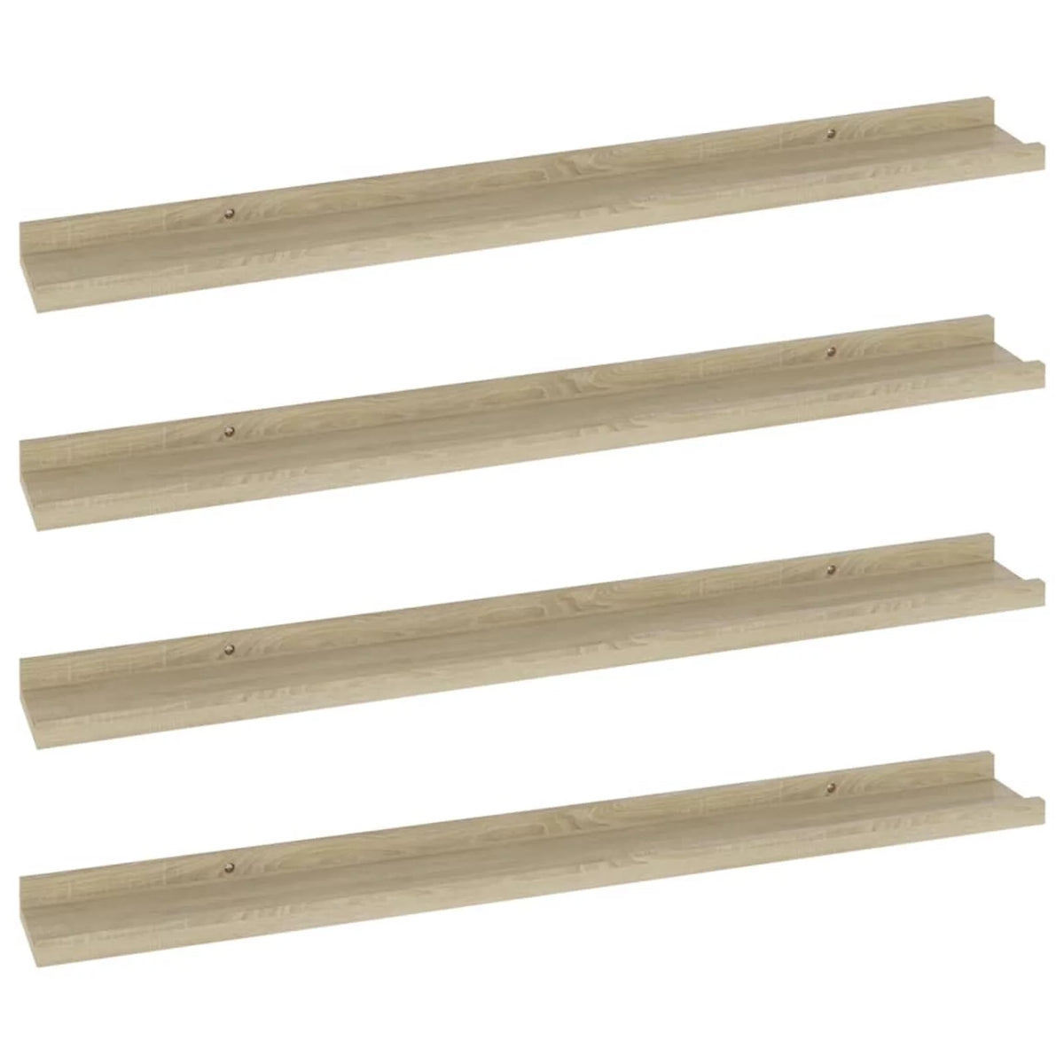 4 Piece MDF Floating Shelves Sonoma Oak F676