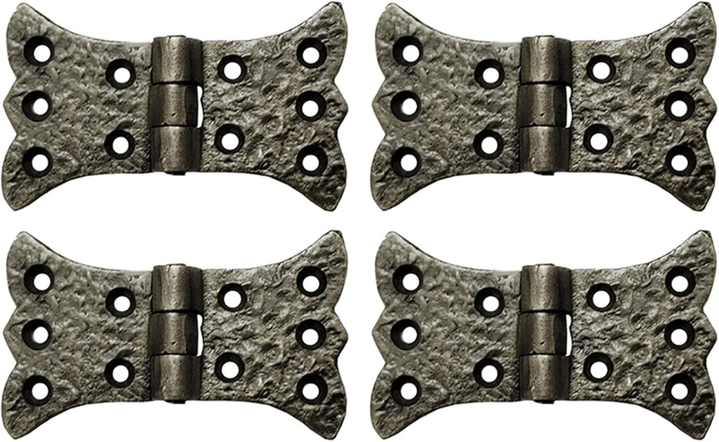 Antique Cast Iron Cabinet Butterfly Hinges (2 Pack, Green Patina) W5887