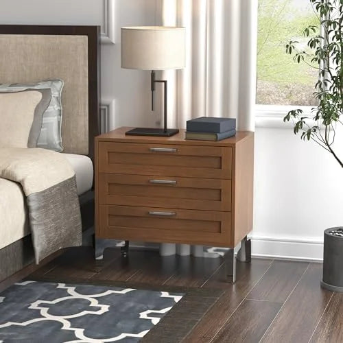 Black 3 Drawer Nightstand W490469
