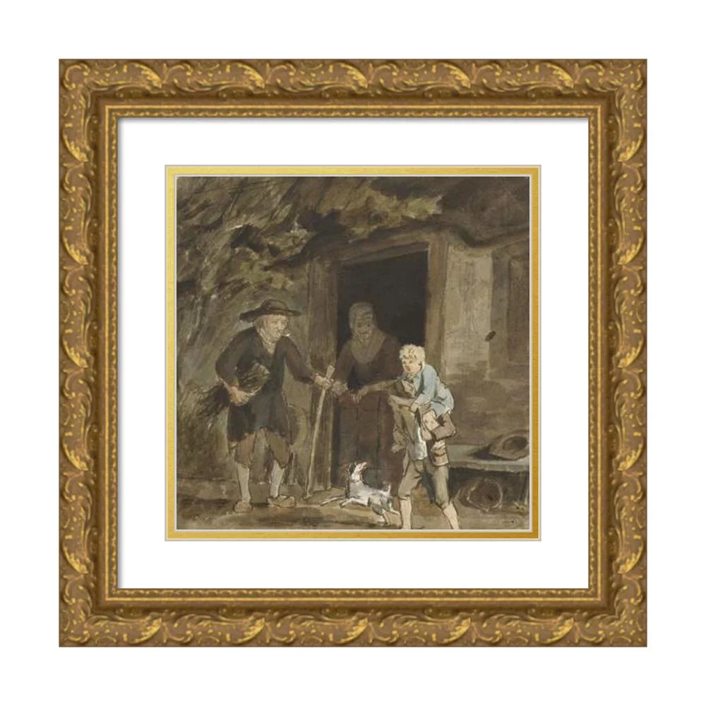 12x12 Gold Ornate Wood Frame and Double Matted Museum Art Print K95933