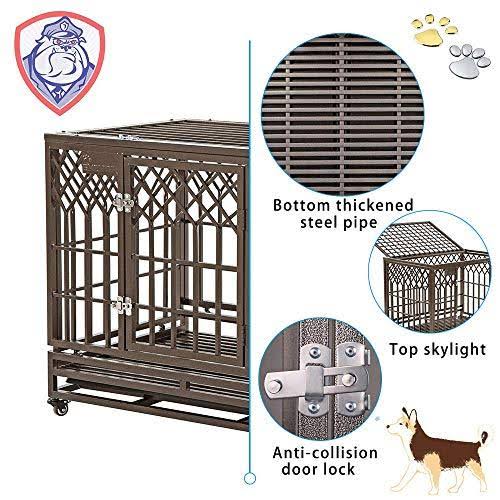 38x22 Heavy Duty Metal Dog Cage with Wheels, Brown E3110