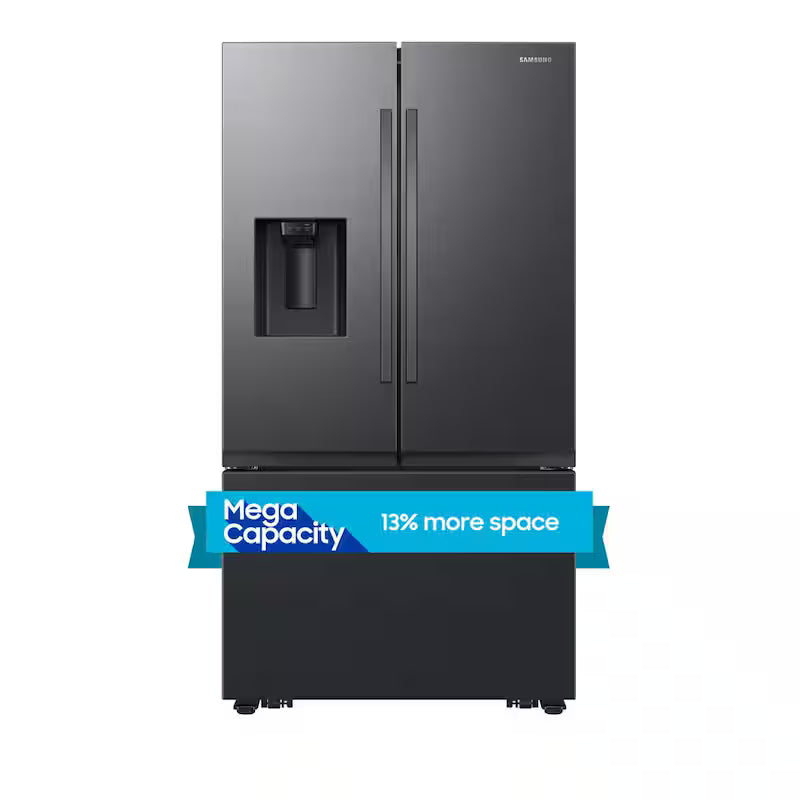 31 cu. ft. 3-Door French Door Refrigerator with Four Types of Ice in Matte Black Steel G765901