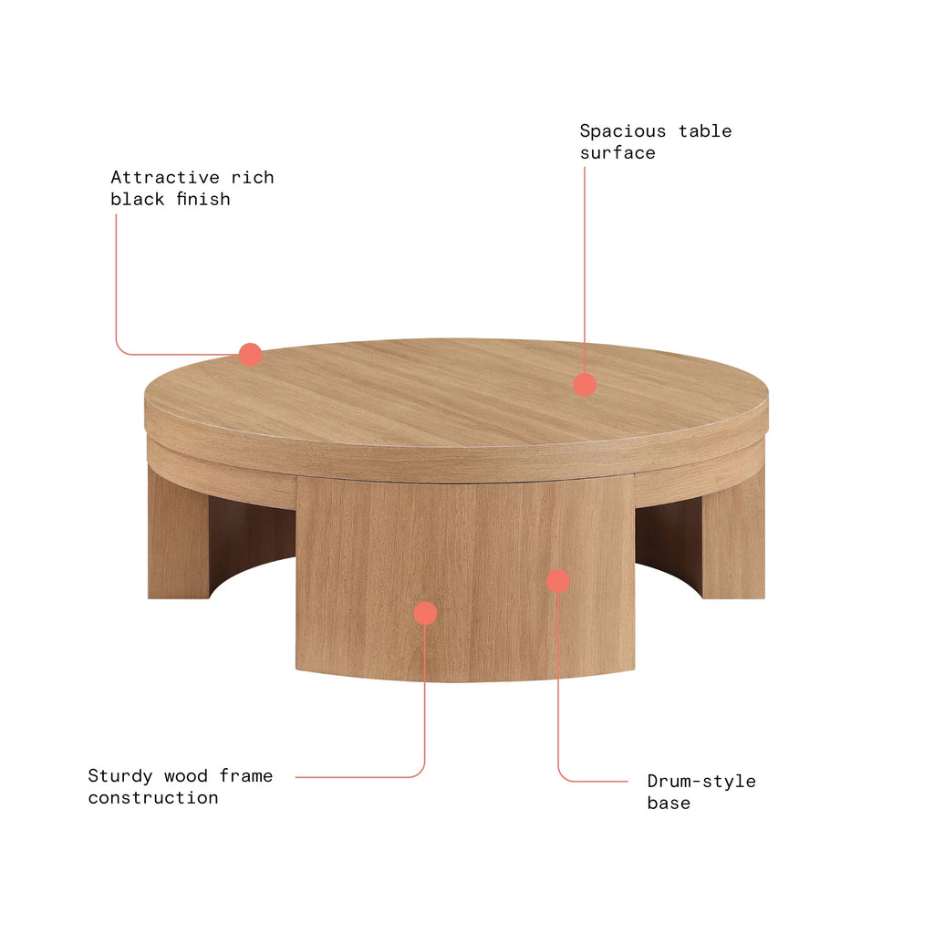 Round Coffee Table Warm Honey Finish Z3713