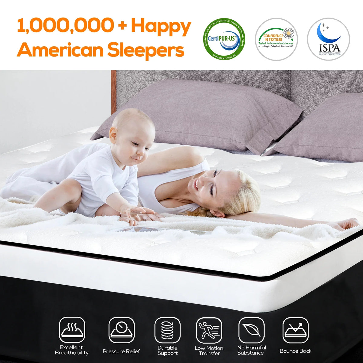 14 inch Gel Memory Foam Pocket Spring Hybrid Mattress L325437