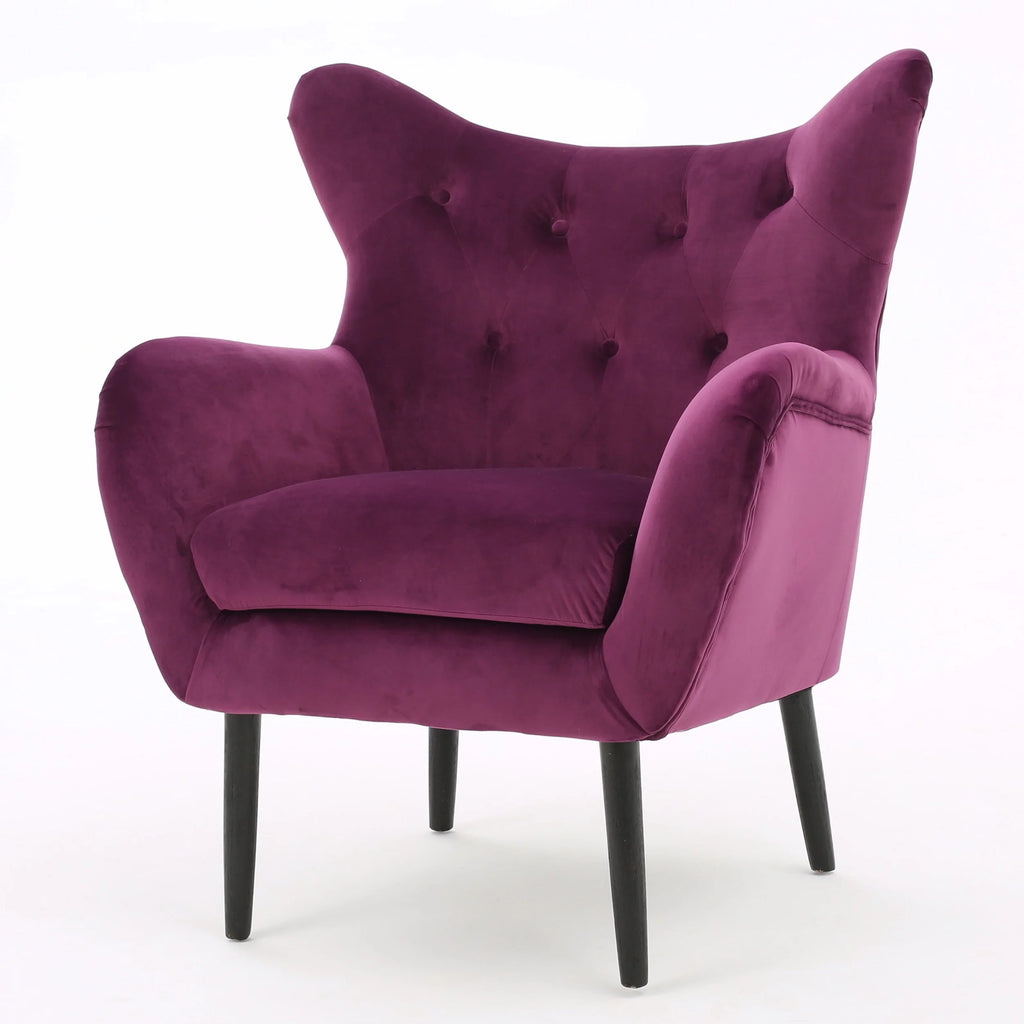 Purple Velvet Wingback Chair I3270
