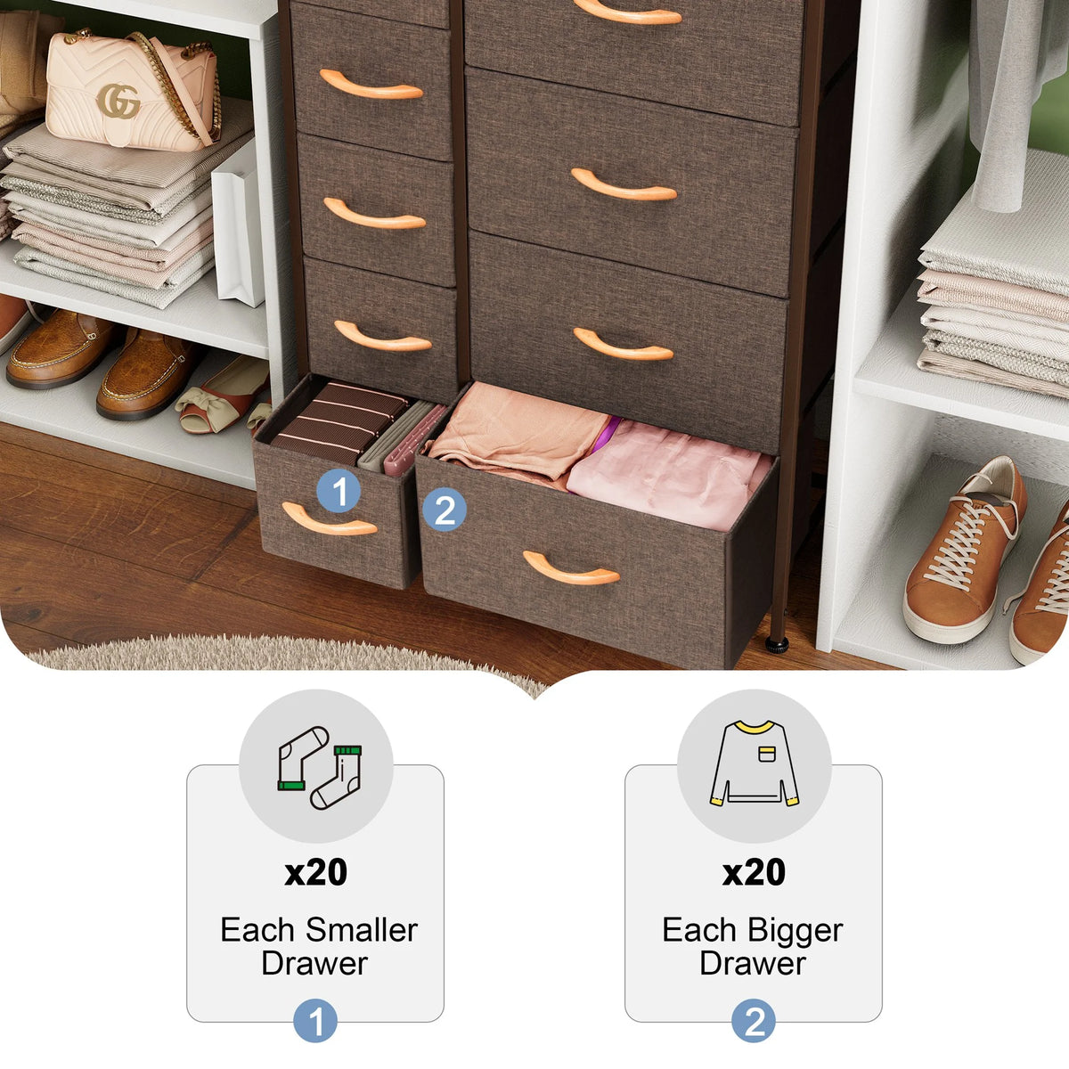9 Drawer Brown Dresser P2128