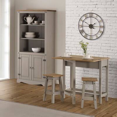 3 Piece Drop Leaf Pine Solid Wood Dining Set S91322