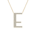 Natural Diamond Initials Pendant Necklace in 14K Yellow Gold with 18 Inch Chain N1240