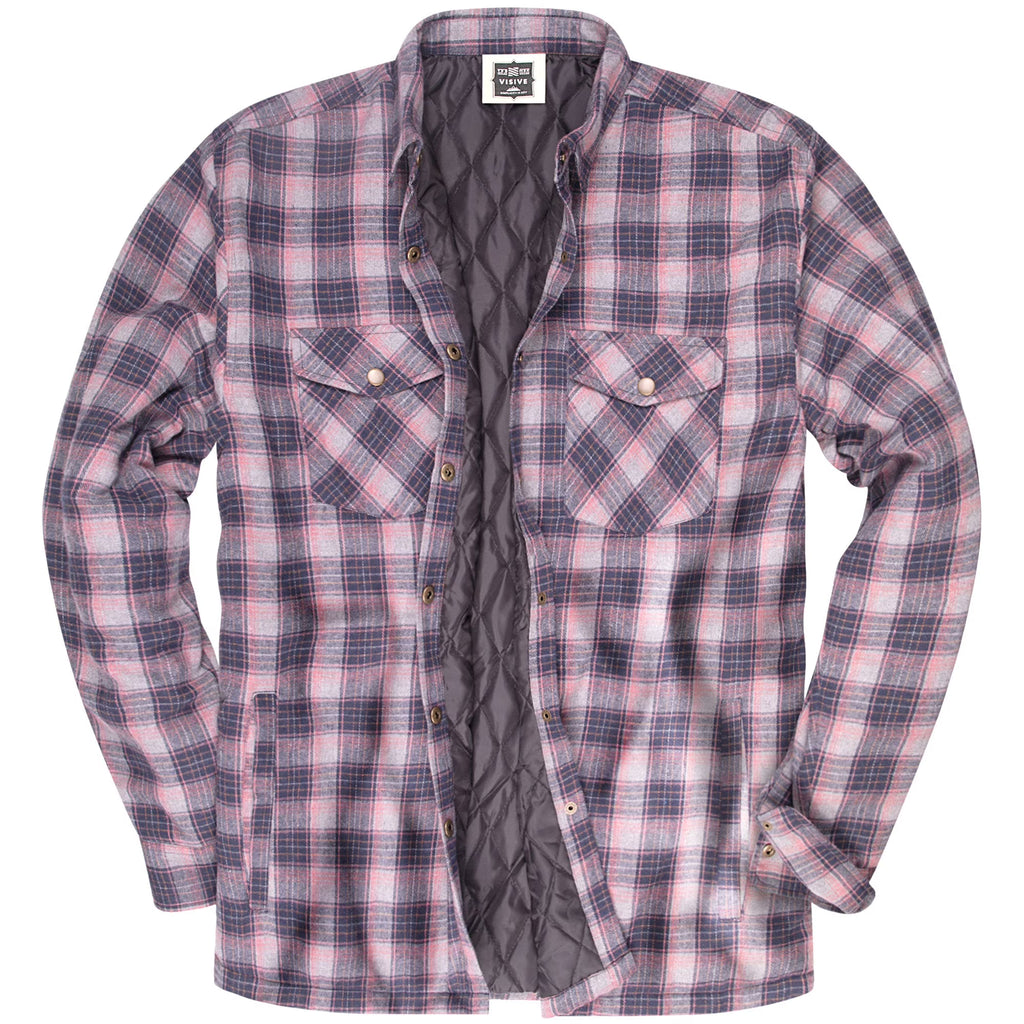 Men's Sherpa-Lined Flannel Button-Up Jacket X9780