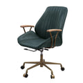 Dark Green Leather Office Chair V3149