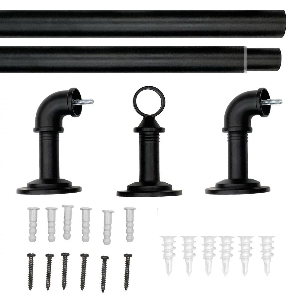 1" Matte Black Curtain Rod H815034