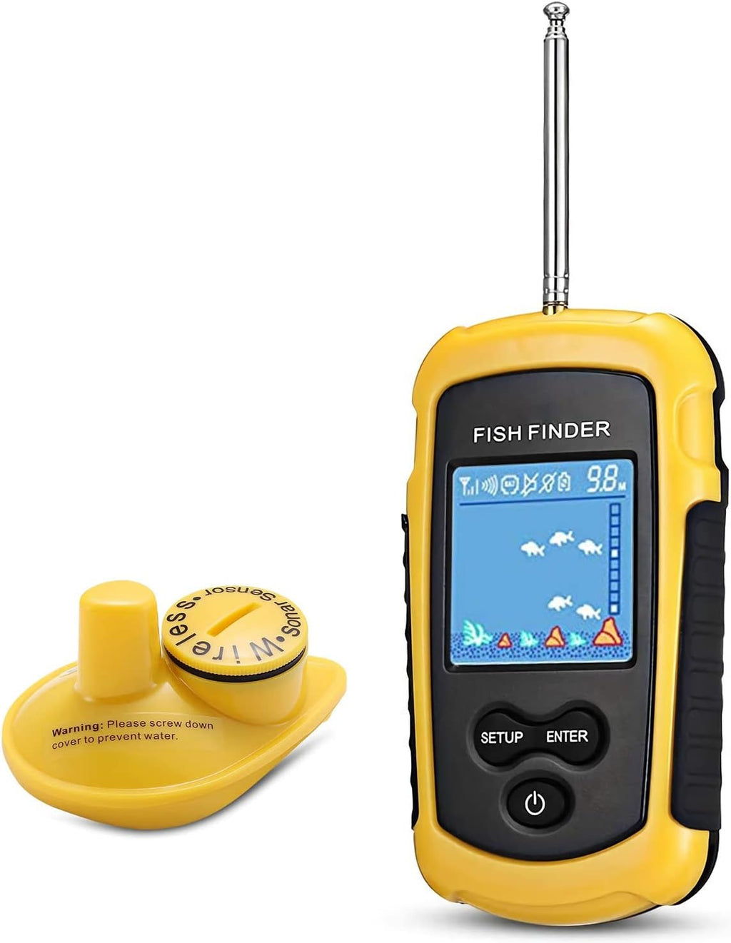 Castable Wireless Portable Fish Finder Sonar Detector Pack of 2 T58340