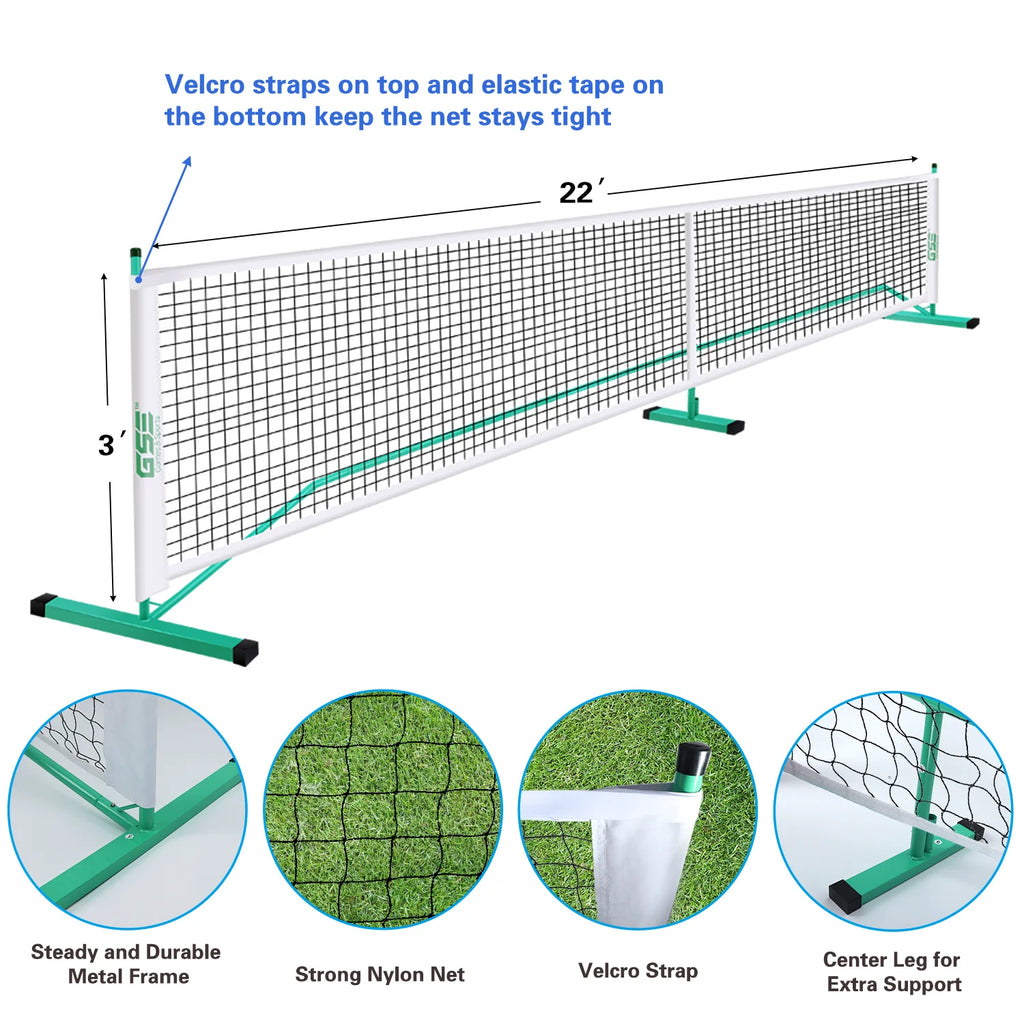 Portable Pickleball Net Set with 4 Paddles, 6 Pickleballs, Carrying Bag C351403