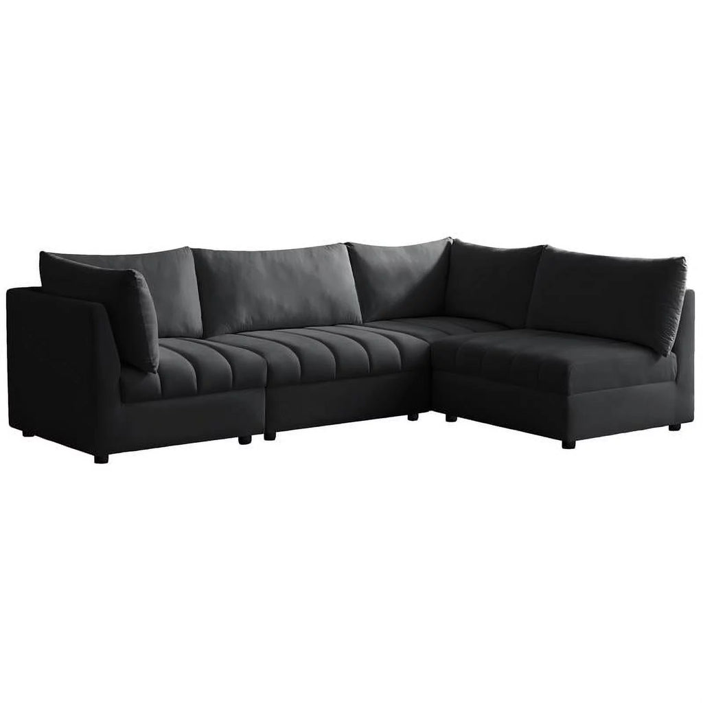 Black Velvet Modular Sectional T728461
