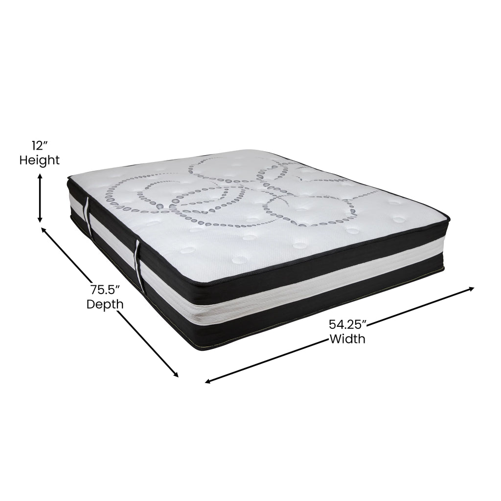 12 Inch CertiPUR-US Certified Hybrid Pocket Spring Full Mattress G414356
