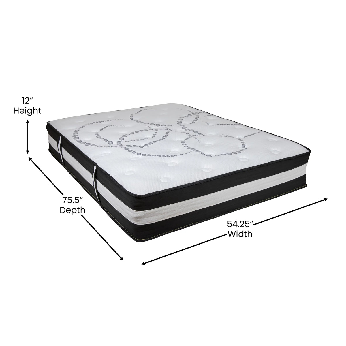 12 Inch CertiPUR-US Certified Hybrid Pocket Spring Full Mattress G414356
