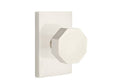 Octagon Knob Passage with Modern Rectangular Rose Satin Nickel Finish B324