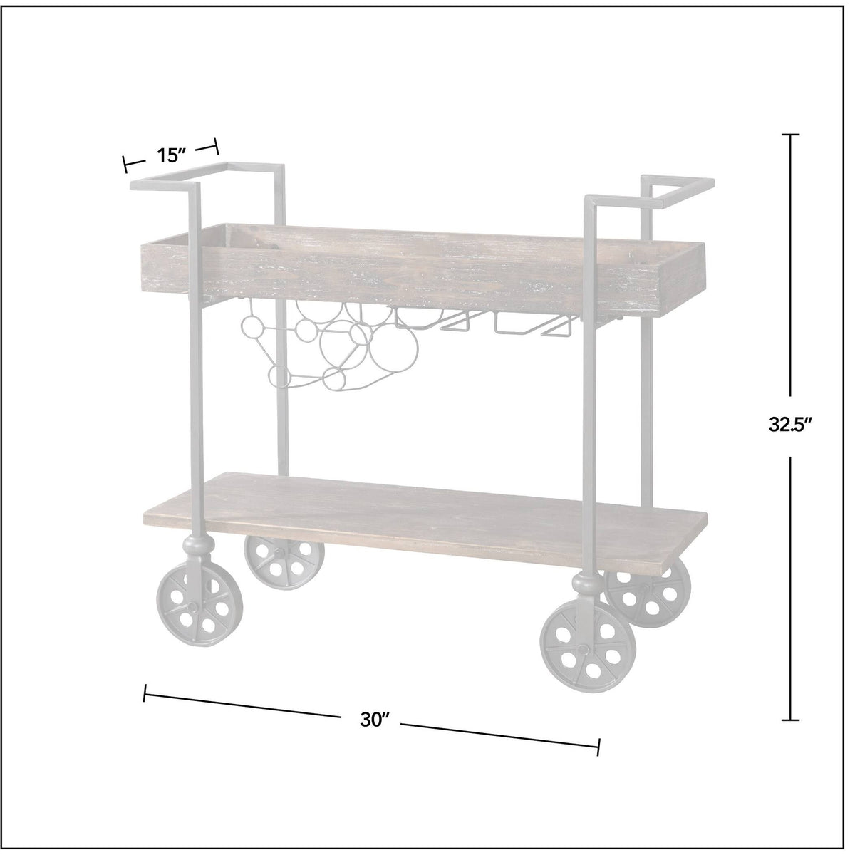 Black Wheeled Bar Cart V24609