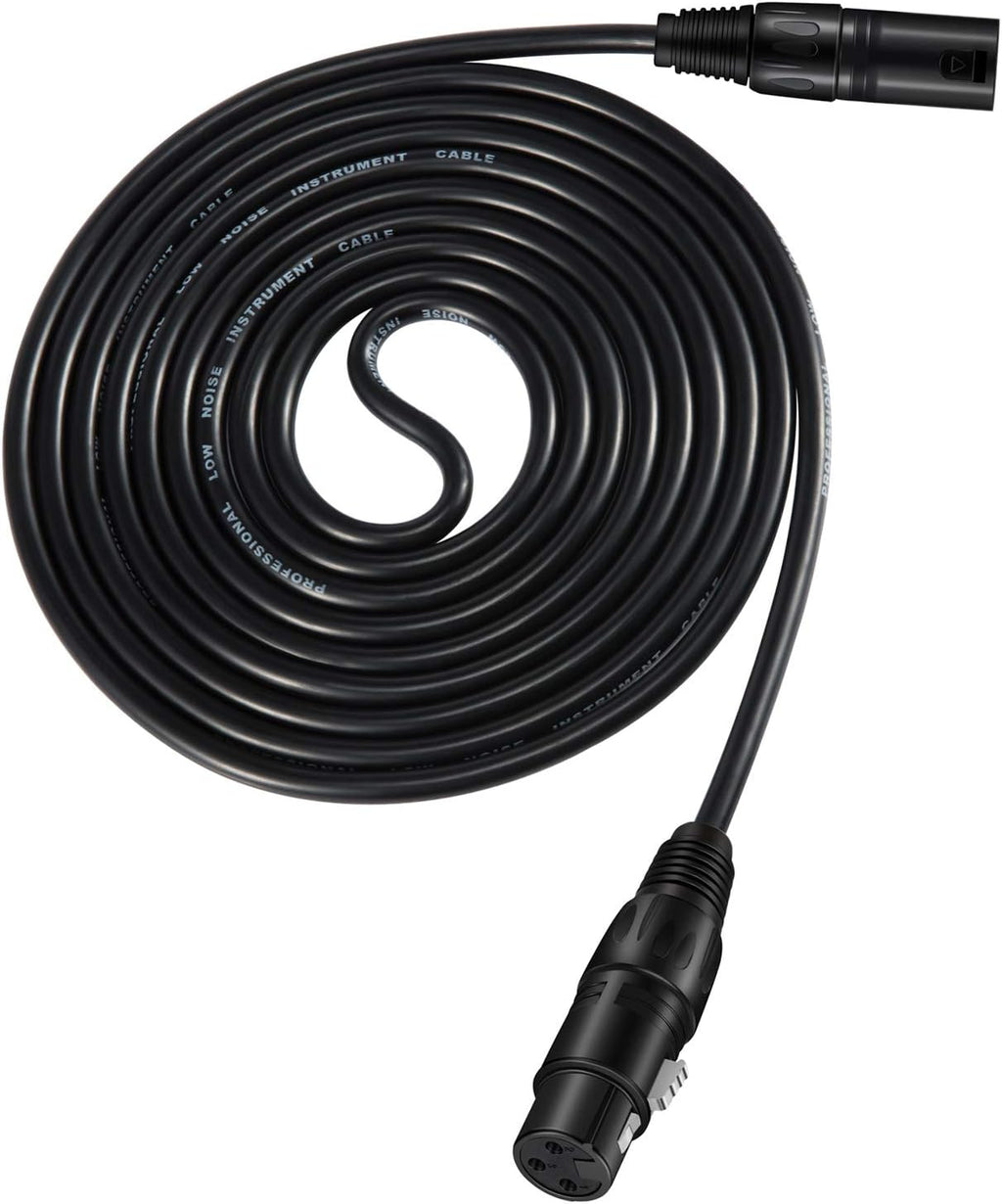 25ft XLR Microphone Male to Female Mic Cables Black 3-Pack U38618